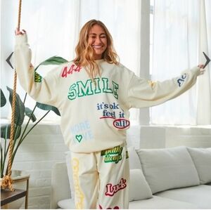 The Mayfair Group Afirmations Smile Lounge Set S/M Cream Brand New Unisex